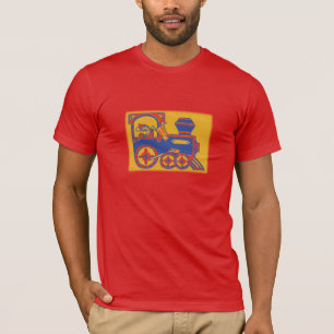 Vintage Santa-Zug Blockdruck T-Shirt