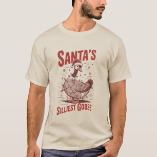 Vintage Santas dümmste Gans Lustige Weihnachten 90 T-Shirt