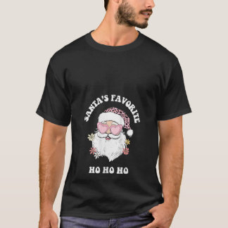 Vintage-Santa's Lieblings-Ho-Ho-Ho-Spaß Retro-Rosa T-Shirt