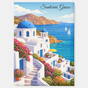 Vintage Santorin Griechenland Reise Buntes Insel Magnet