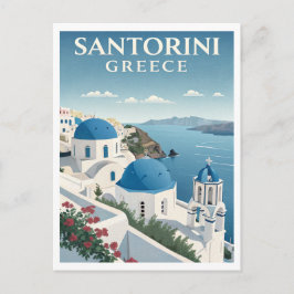 Vintage Santorini Travel Postkarte