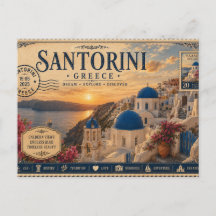 Vintage-Santorini-Urlaubs-Souvenir