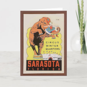 Vintage Sarasota Circus Grußkarte Karte