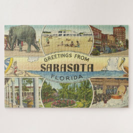 Vintage Sarasota Postkarte Puzzle