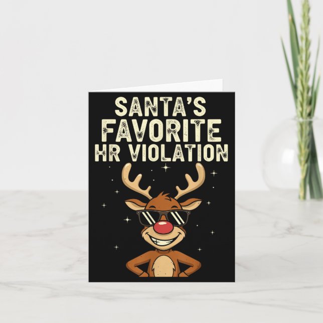 Vintage Sarcastic Retro Hr Violation Christmas Off Karte (Vorderseite)
