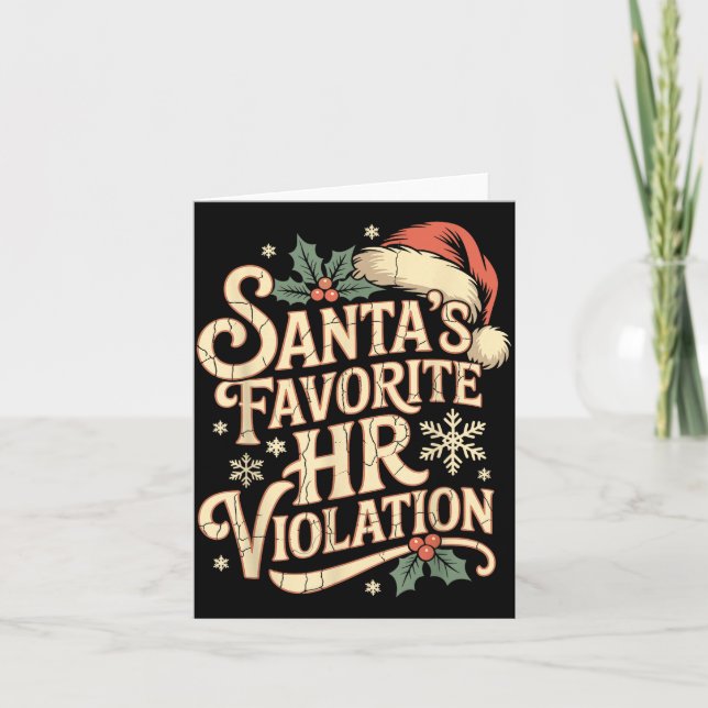 Vintage Sarcastic Retro Hr Violation Christmas Off Karte (Vorderseite)