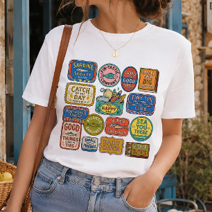 Vintage-Sardinen-Dosen-Collage Fisherman-Core T-Shirt