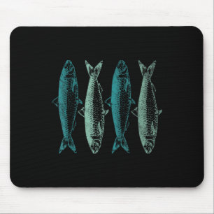 Vintage-Sardinen-Fisch-Kunst-Dosen-Sardinen-Liebha Mousepad