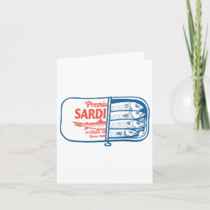 Vintage Sardinen Fisch Sardine Grafik für Männer F Karte