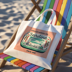 Vintage Sardinen, italienische Erinnerungen für Re Tragetasche