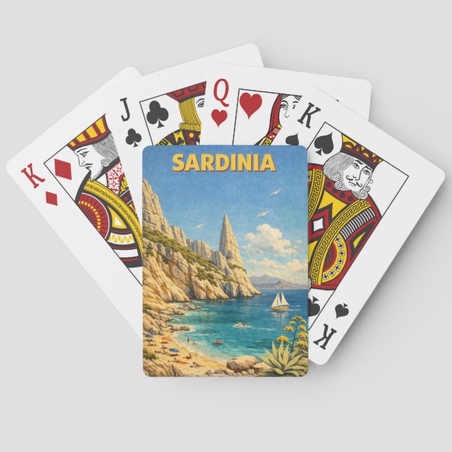 Vintage Sardinia Travel Cala Goloritzé Spielkarten (Rückseite)