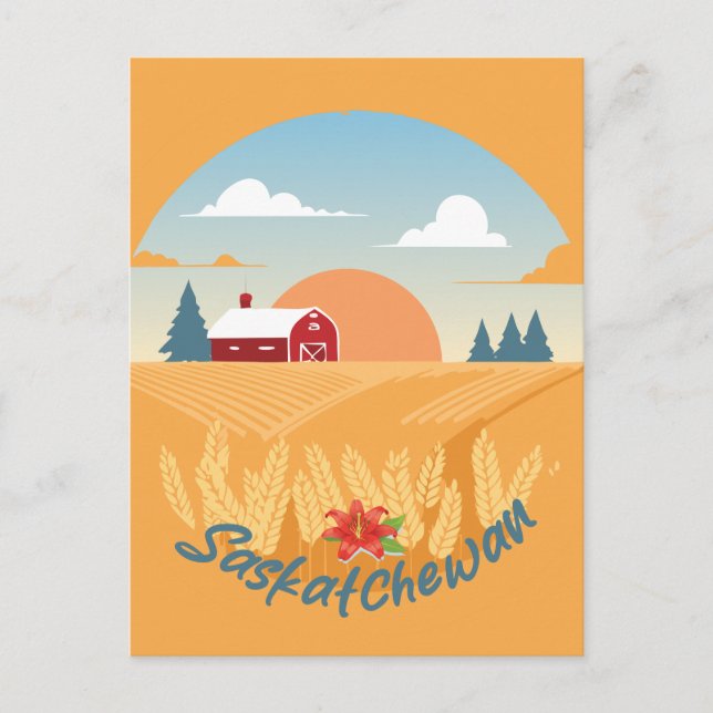 Vintage Saskatchewan Postkarte (Vorderseite)