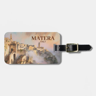Vintage Sassi di Matera Italy Travel Watercolor Gepäckanhänger
