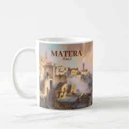 Vintage Sassi di Matera Italy Travel Watercolor Kaffeetasse