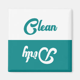 Vintage saubere oder dreckige Geschirrspülmaschine Magnet