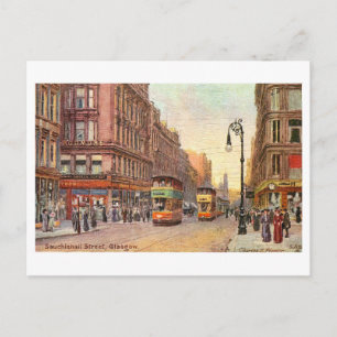 Vintage Sauchiehall Street in Glasgow, Schottland, Postkarte