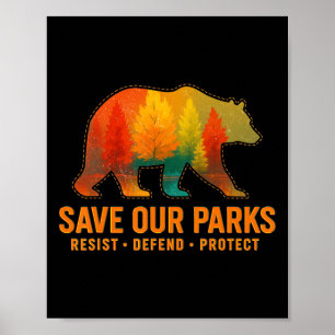 Vintage Save Our Parks Resist National Park Schütz Poster