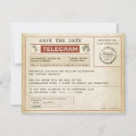 Vintage Save the Date alte Telegramme<br><div class="desc">rustikale Vintage Telegramme mit gestörtem Design Save the Date.  Ich schlage das "Linen" oder "Felt" Papier für dieses Design vor.</div>