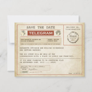 Vintage Save the Date alte Telegramme