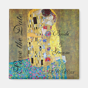 Vintage Save the Date! Der Kuss von Gustav Klimt Magnet