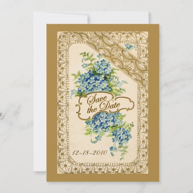 Vintage Save the Date-Karte Date (Vorderseite)