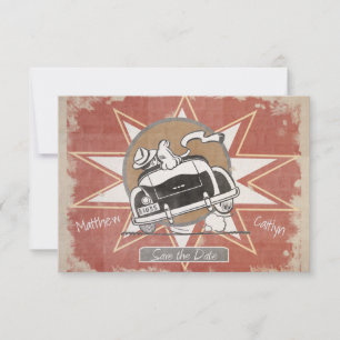 Vintage Save-the-Date-Karte mit rustikaler Typogra Save The Date