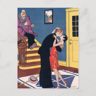 Vintage Save the Date, Lustige Liebe und Romantik Ankündigungspostkarte