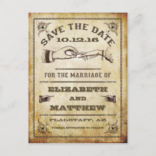 Vintage Save the Date Postkarte