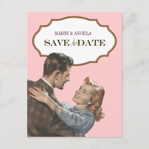 Vintage Save-the-Date-Postkarten Ankündigungspostkarte