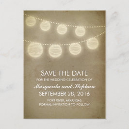 Vintage Save the Date Postkarten mit Signalleuchte