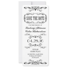 Vintage Save the Date Ticketkarte