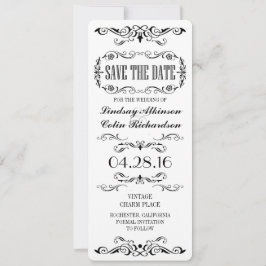 Vintage Save the Date Ticketkarte