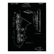 Vintage Saxophon Patent Kunstprint