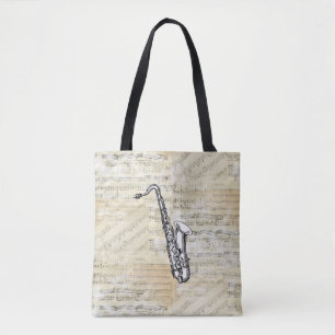 Vintage Saxophone-Blatt-Musik-Taschen-Tasche