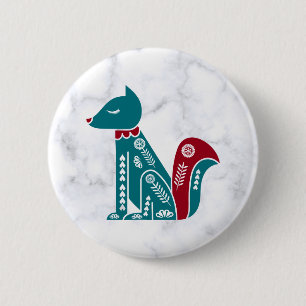 Vintage Scandinavian Squirrel on Marble Button
