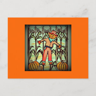 Vintage Scarecrow Postkarte