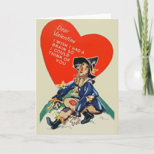 Vintage Scarecrow Valentine Grußkarte Feiertagskarte
