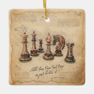 Vintage Schachfiguren im alten Stil Art Player Ges Keramikornament