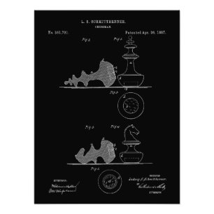 Vintage Schachfiguren Patent Blueprint Fotodruck