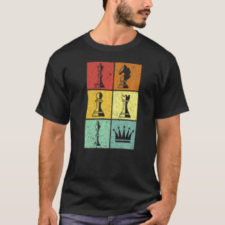 Vintage Schachfiguren Schachmeister Liebe bis T-Shirt