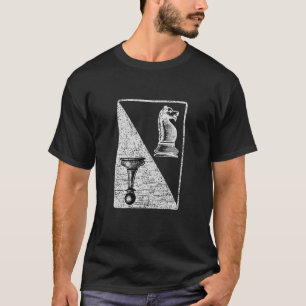Vintage-Schachkarte Schachmatt Spieler Brett Figur T-Shirt