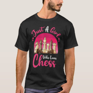 Vintage-Schachspiel Nur ein Mädchen, das Schach l T-Shirt