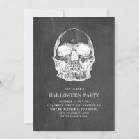 Vintage-Schädel. Halloween-Party auf der Tafel. Kn