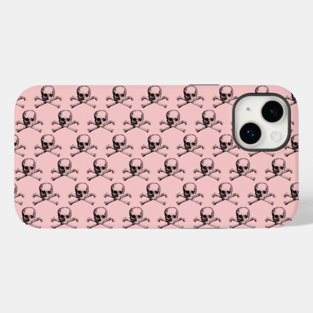 Vintage Schädel und Kreuzknochen Case-Mate iPhone Hülle (Rückseite (Horizontal))