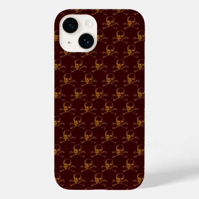 Vintage Schädel und Kreuzknochen Case-Mate iPhone Hülle (Rückseite)