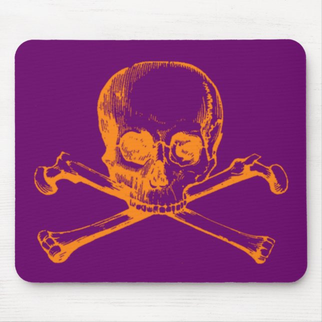 Vintage Schädel und Kreuzknochen Mousepad (Vorne)