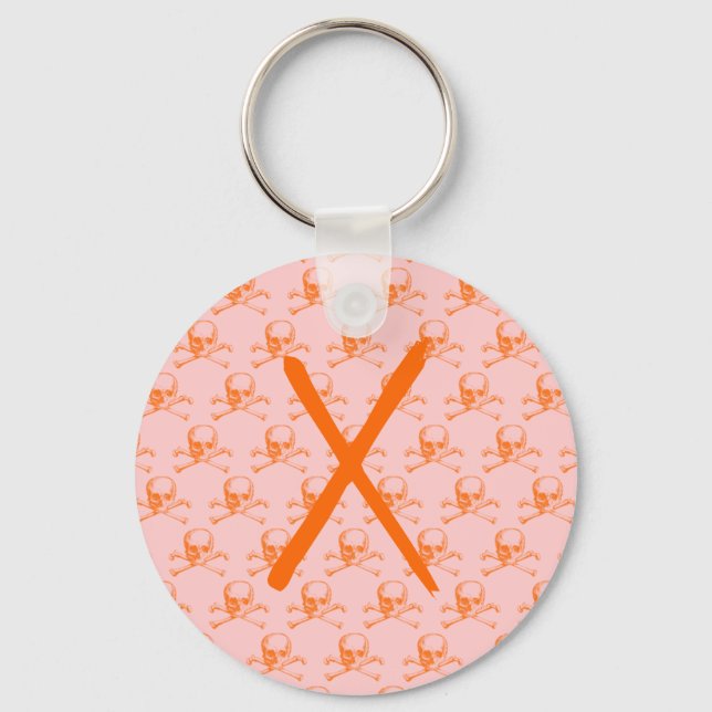 Vintage Schädel und Kreuzknochen Schlüsselanhänger (Vorderseite)