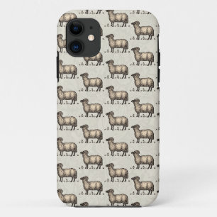 Vintage-Schaf-Illustration: Klassische Farmkunst Case-Mate iPhone Hülle