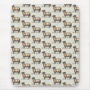 Vintage-Schaf-Illustration: Klassische Farmkunst Mousepad