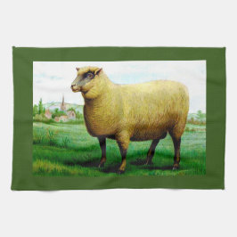 Vintage Schafe in Grüngrasweiden Geschirrtuch